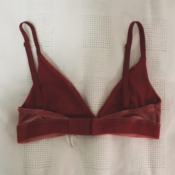 GLASSONS Pink Red Maroon Velvet Bra Bralette NWOT - Picture 3 of 8